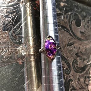 Sterling Ring 7 dichroic glass NEW